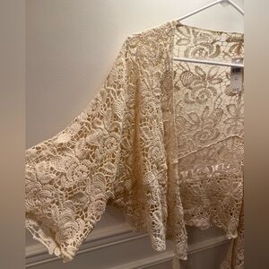 Elegant Cream Lace Cardigan